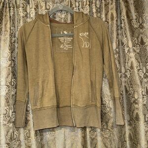 Abercrombie & Fitch Olive Green/Tan Hoodie with Moose Logo